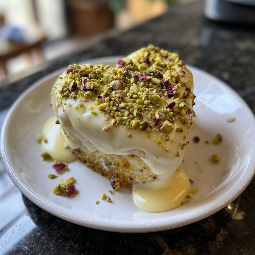 Mini Heart Cake with Pistachio