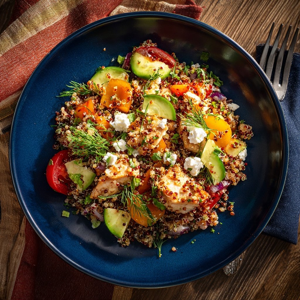 High Protein Chicken Quinoa Salad