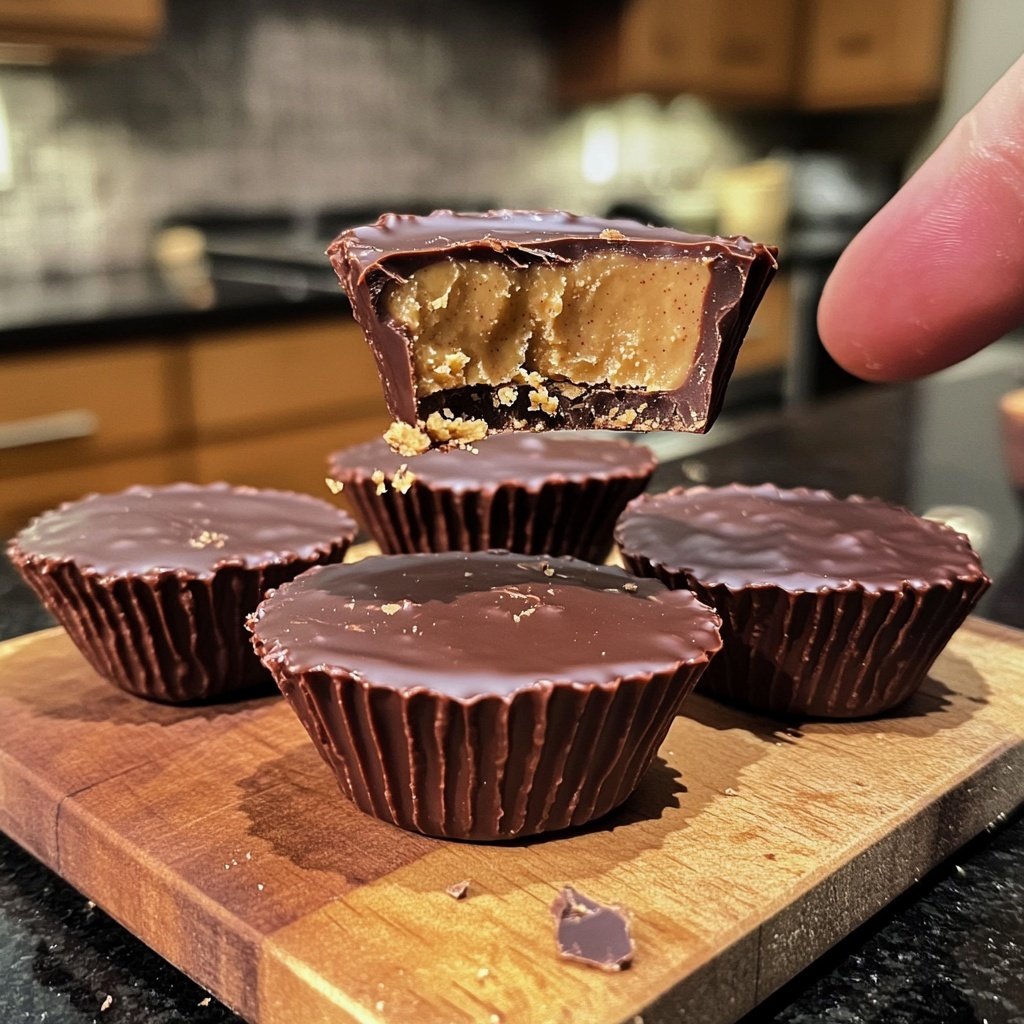 Homemade Peanut Butter Cups with Maple Filling
