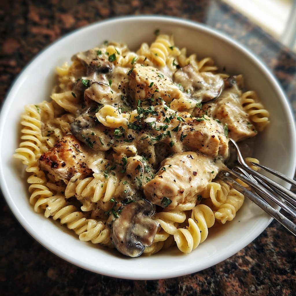 Creamy Mushroom Chicken Pasta