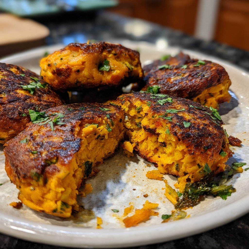 Baked Sweet Potato Chickpea Cakes