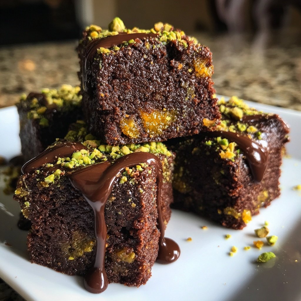 Chocolate Orange Pistachio Squares