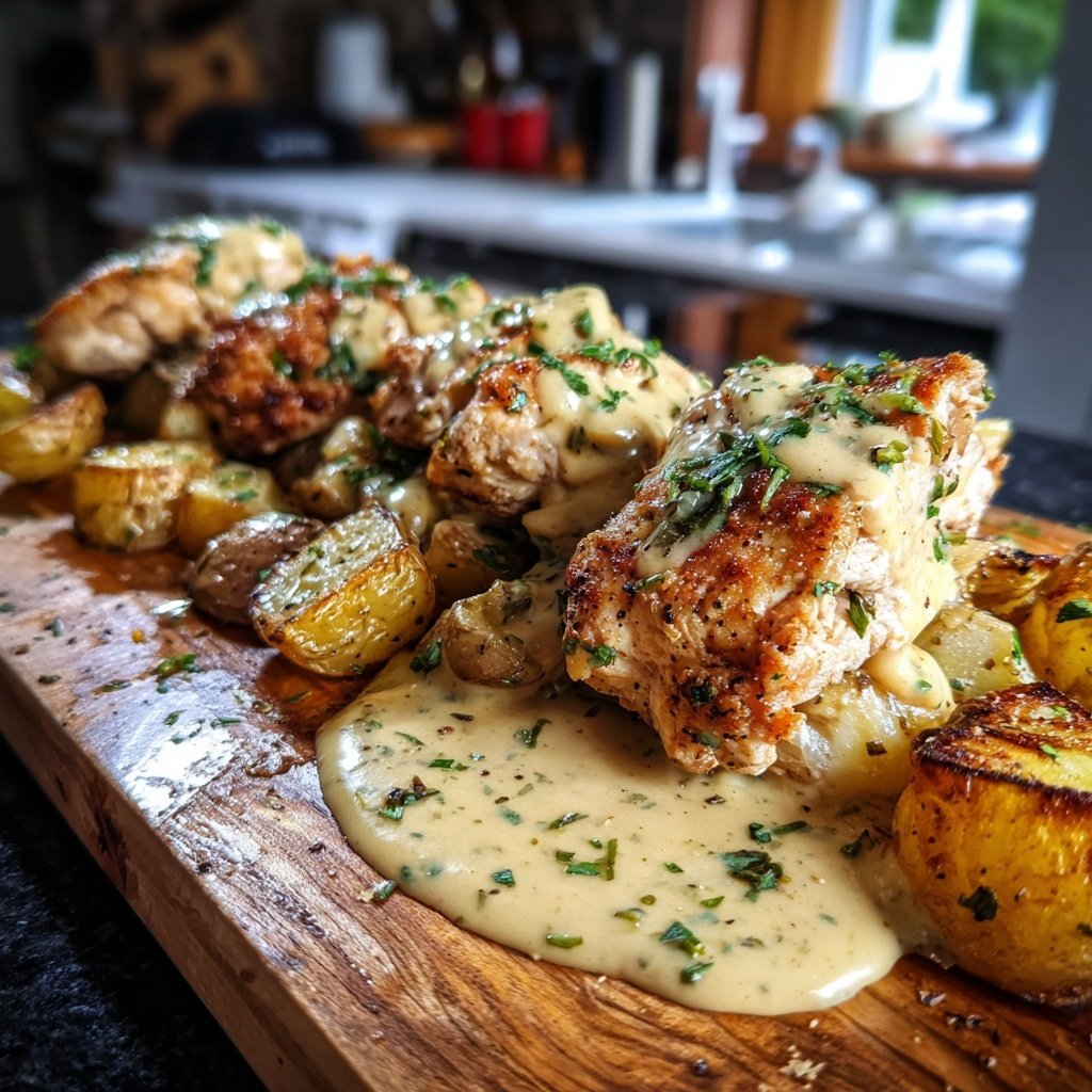 Creamy Dijon Chicken With Roasted Potatoes