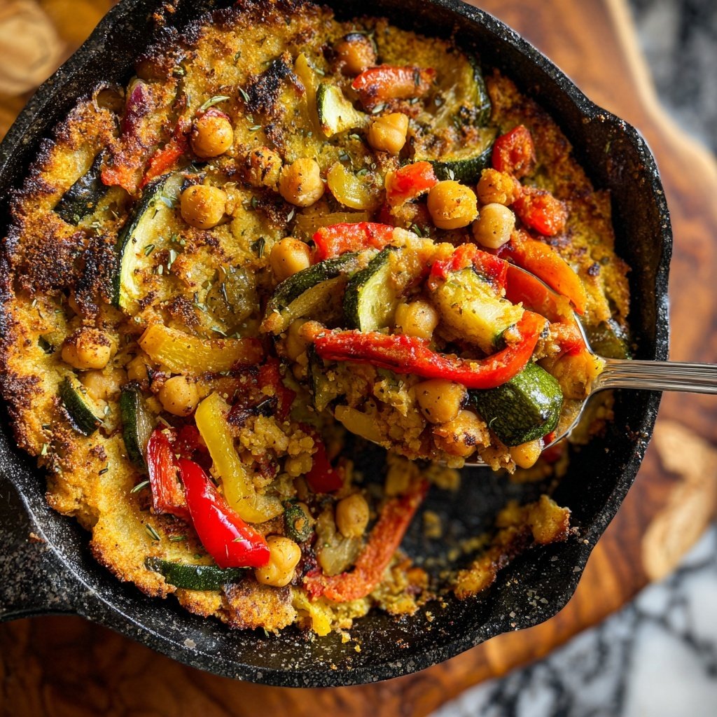 Baked Veggie Chickpea Skillet